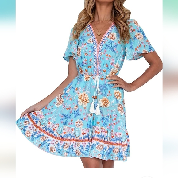 LEANI - Bohemian Summer Dress - Picture 1 of 5